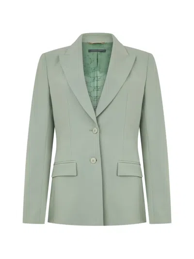 Alberta Ferretti Single-breasted Flap-pocket Blazer In Green
