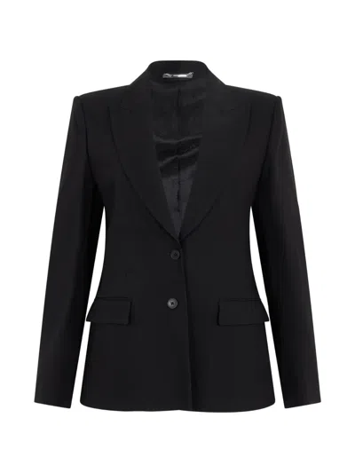 Alberta Ferretti Single-breasted Peak-lapel Blazer In Black