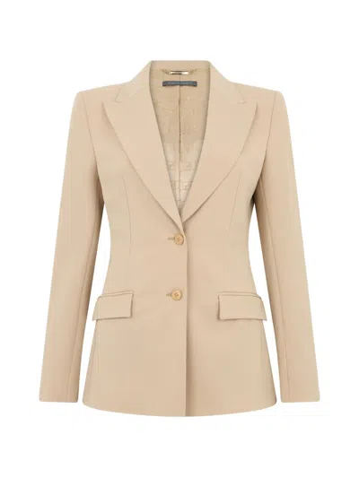 Alberta Ferretti Single-breasted Peak-lapel Blazer In Neutral