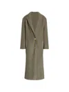 Alberta Ferretti Alberta Ferreti Grey Wool Silk Single Breasted Coat In Green