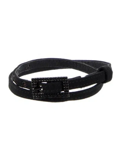 Pre-owned Alberta Ferretti Skinny Suede Belt In Black