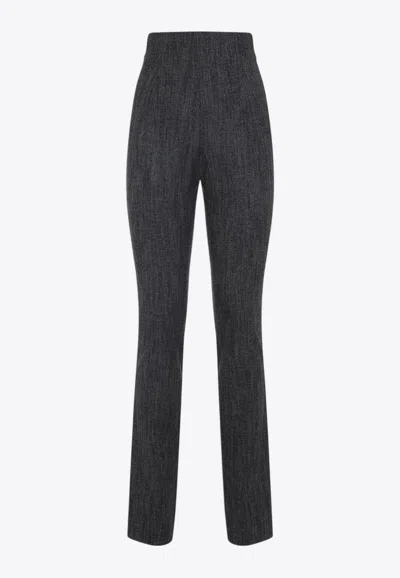 Alberta Ferretti Alberta Ferreti Wool Skinny Pants In Gray