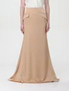 Alberta Ferretti Camel Colored Long Skirt In Beige