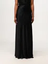Alberta Ferretti Satin Midi Skirt In Schwarz