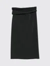 Alberta Ferretti Draped Wrap Midi Skirt With Button Detail In Black