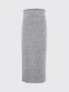 Alberta Ferretti Herringbone Pencil Skirt In Gray
