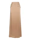 Alberta Ferretti Camel Colored Long Skirt In Beige