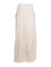 Alberta Ferretti Flowing Beige Skirt With Button-down Front In Beige