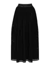 Alberta Ferretti Lace-detail Maxi Skirt In Black