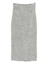 Alberta Ferretti Herringbone-pattern Wool Skirt In Gray