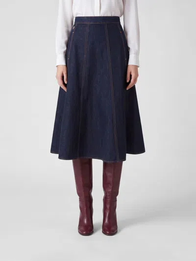 Alberta Ferretti Skirt Woman Color Denim In Blue