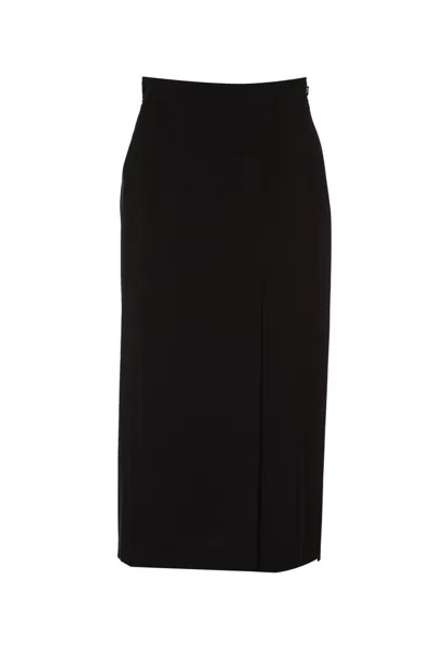 Alberta Ferretti Side Zip Skirt In Black