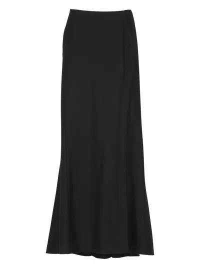 Alberta Ferretti Virgin-wool A-line Skirt In Black