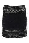 Alberta Ferretti Alberta Ferreti Embellished Mesh Mini Skirt In Black