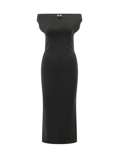 Alberta Ferretti Sleek Viscose-blend Midi Dress In Black