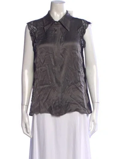 Pre-owned Alberta Ferretti Sleeveless Blouse In Grey