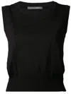 Alberta Ferretti Sleeveless Crew Neck Sweater In Black