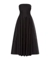 Alberta Ferretti Shoulder-baring Dress With Fitted Bodice And Flared Skirt In Black
