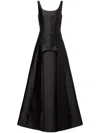 Alberta Ferretti Sleeveless Flared Gown In Black