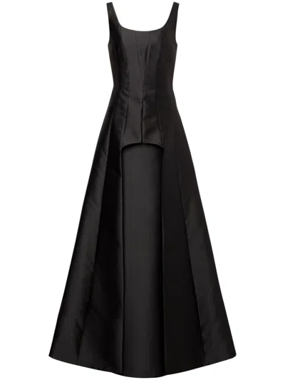 Alberta Ferretti Sleeveless Flared Gown In Black