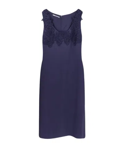Alberta Ferretti Sleeveless Dress In Blue