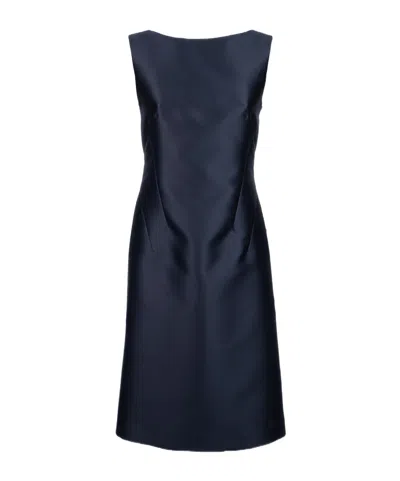 Alberta Ferretti Silk-satin Dress In Blue