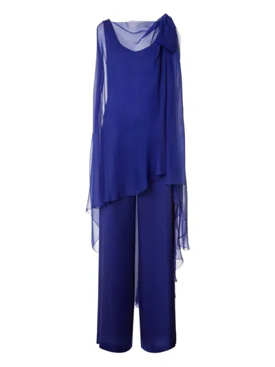 Alberta Ferretti Sleeveless Dress In Blue