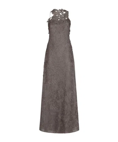 Alberta Ferretti Sleeveless Dress In Gray