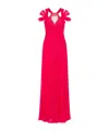 Alberta Ferretti Multi-way-strap Maxi Dress In Raspberry Pink