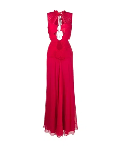 Alberta Ferretti Cut-out Maxi Dress In Pink