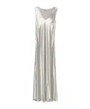 Alberta Ferretti V-neck Slip Dress In Silver