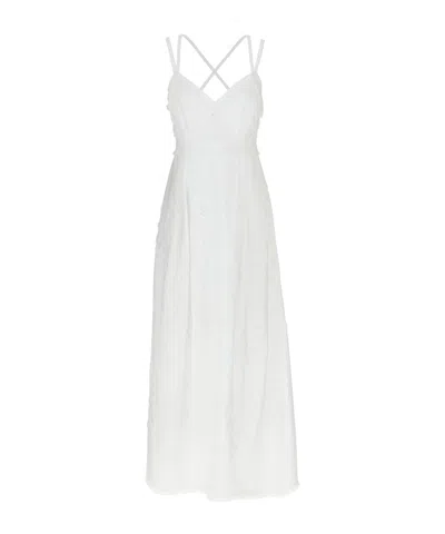 Alberta Ferretti Sleeveless Dress In White