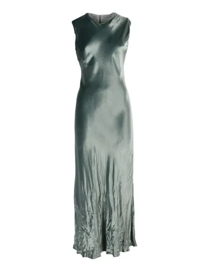ALBERTA FERRETTI SLEEVELESS MAXI DRESS WITH SUBTLE SHEEN AND FLARED HEM
