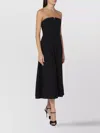 Alberta Ferretti Black Sleeveless Stretch Cady Dress In Black