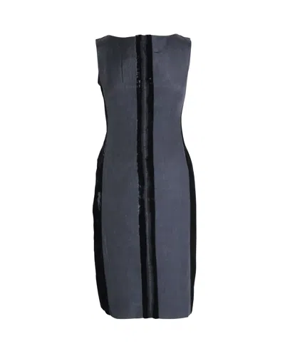 Alberta Ferretti Sleeveless Sheath Dress In Grey Acetate