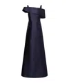 Alberta Ferretti Floor-length Silk Mikado Maxi Dress With Ruffle Hem In Black