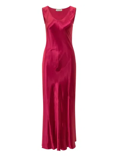 Alberta Ferretti Slip Midi Dress In Pink