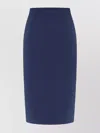 Alberta Ferretti Slit Back High-waisted Knee-length Skirt In Blue
