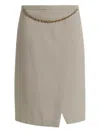 Alberta Ferretti Slit-detail Midi Skirt In Neutral