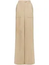 Alberta Ferretti Slit Palazzo Pants In Neutrals