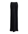 Alberta Ferretti Maxi Black Skirt With Diagonal Stitching In Silk Blend In Black
