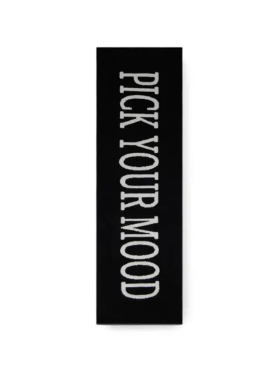 Alberta Ferretti Slogan-intarsia Knitted Scarf In Black