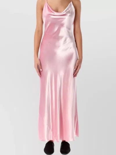 ALBERTA FERRETTI SOFT COWL NECK LONG VELVET GOWN