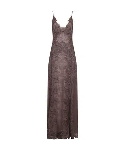 ALBERTA FERRETTI ALBERTA FERRETTI ALL OVER LACE DETAILED SLEEVELESS LONG DRESS