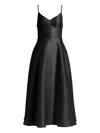 Alberta Ferretti Spaghetti-strap Midi Dress In Black
