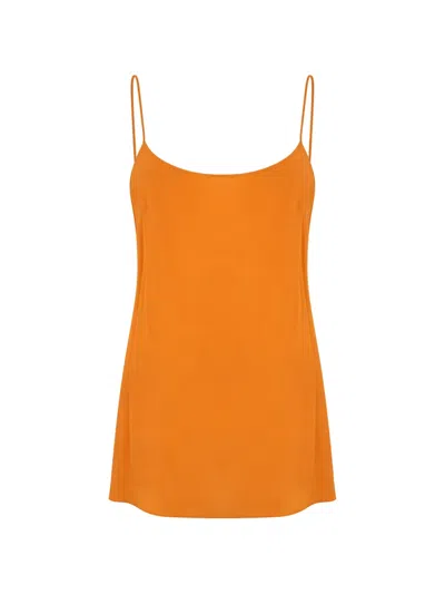Alberta Ferretti Spaghetti-strap Camisole Top In Orange