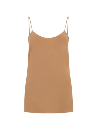 Alberta Ferretti Spaghetti-strap Top In Brown