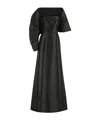 Alberta Ferretti Strapless Gown With Asymmetric Bolero In Black