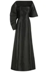 Alberta Ferretti Strapless Gown With Asymmetric Bolero In Nero