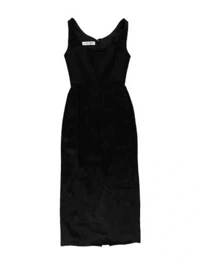 Pre-owned Alberta Ferretti Square Neckline Knee-length Dress In Black